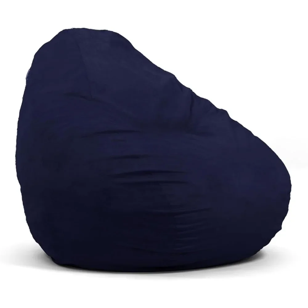 

Navy Plush Living Room Sofas Lotus Foam Filled Teardrop Bean Bag Chair With Removable Cover Soft Polyester Chairs Freight free