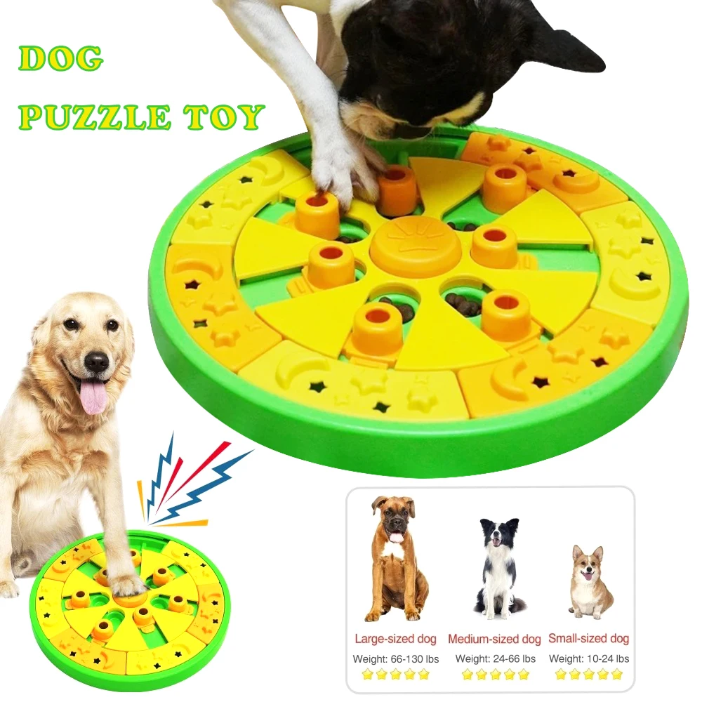 Dog Puzzle Toys Fun Slow Feeder Dogs Brain Education Interactive Treat Puzzles Toys for IQ Squeak Design Toys 3in1 Interactive