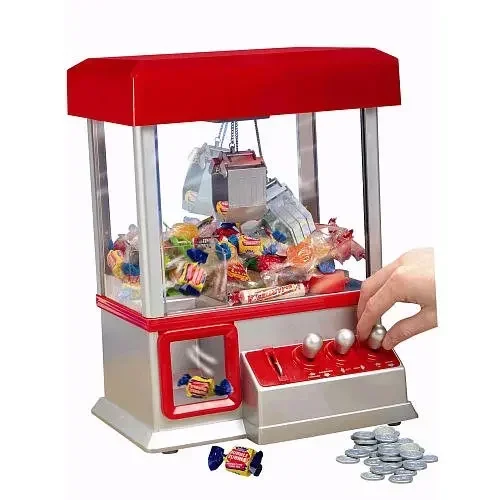 Juego electrónico de garra para niños, juguete de agarre de goma de caramelo, consola de juguetes pequeños, luz y música, monedas, regalo de arcade de dulces