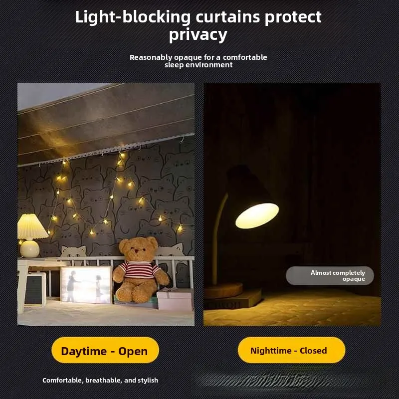 Thickened Strong Light Blocking Dormitory Bed Curtain for Girls Student Dormitory Upper Bed Privacy Curtain with Table Cover