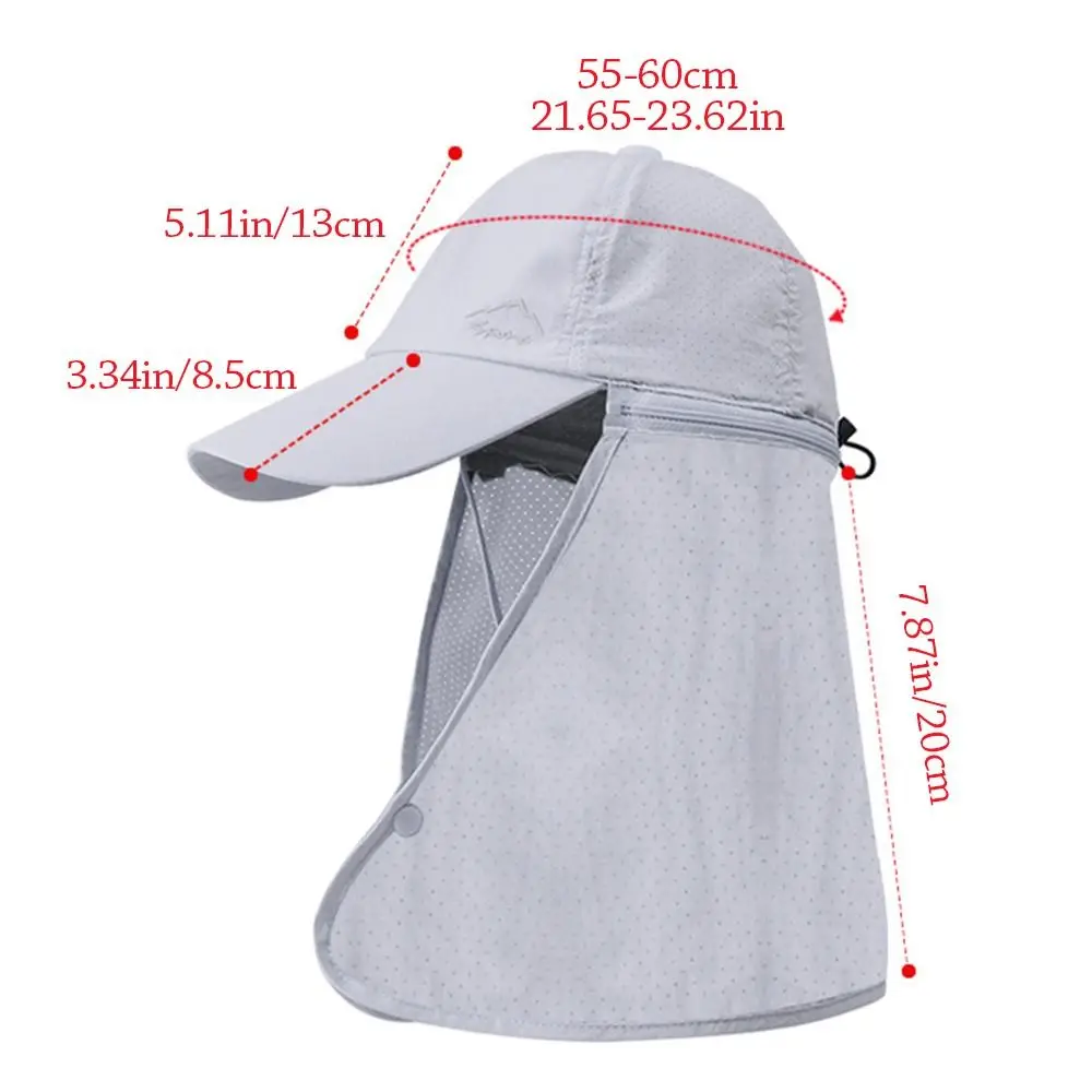Sun Protection Waterproof Sun Hat Quick Drying Wide Brim Fishing Baseball Cap Breathable Detachable Shawl Beach Cap Outdoors