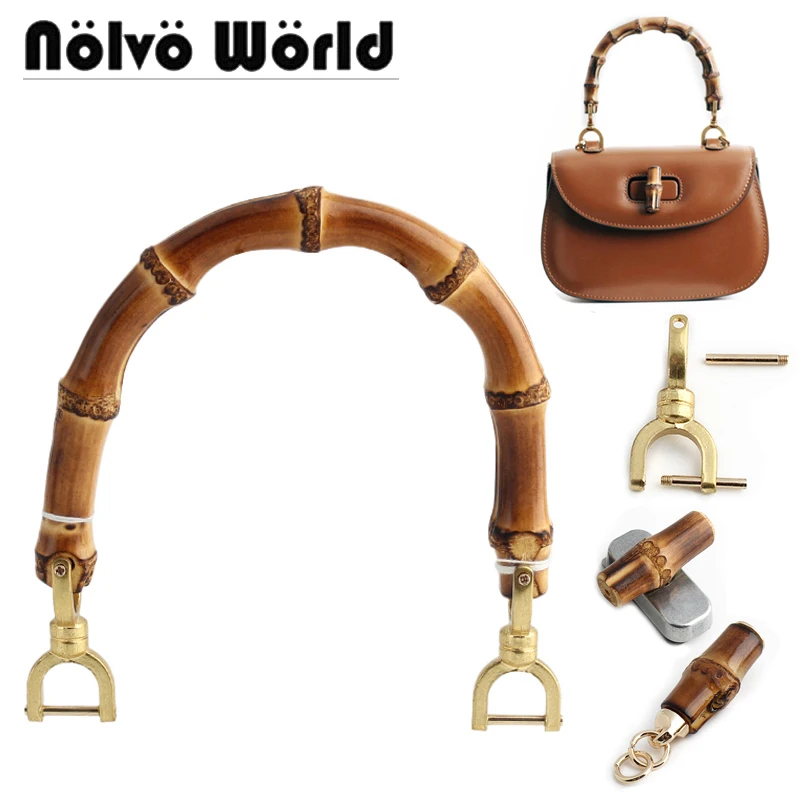 2/4/10pcs 3 Size Satin Gold Double D Buckles Real Bamboo Charm Luxury Bamboo Tote Bag Handles,Bamboo Bag U Handles