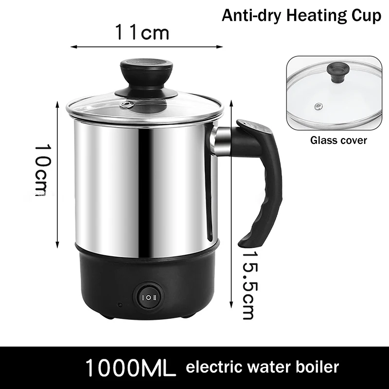Home Kettle Electric Cooker Kettle Mini Anti-Dry-Boil Electric Heating Cup 11/12/13/14cm Portable Travel Electric Kettle