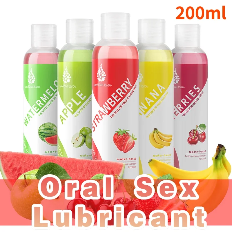 200ML Fruity Flavor Lubricant Water Based Lubricant Gel for Adults Anal Vagina Sex Couple Lube Lickable Lube Oil for Oral Sex