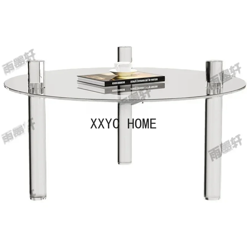 

Glass round Combination Small Apartment Table Modern Design Personalized Italian Minimalist Coffee Table