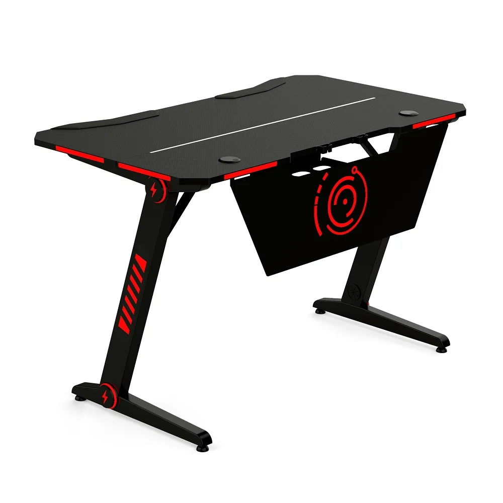 Professional Black Gaming Desk Workstation RGB Table for PC Computer