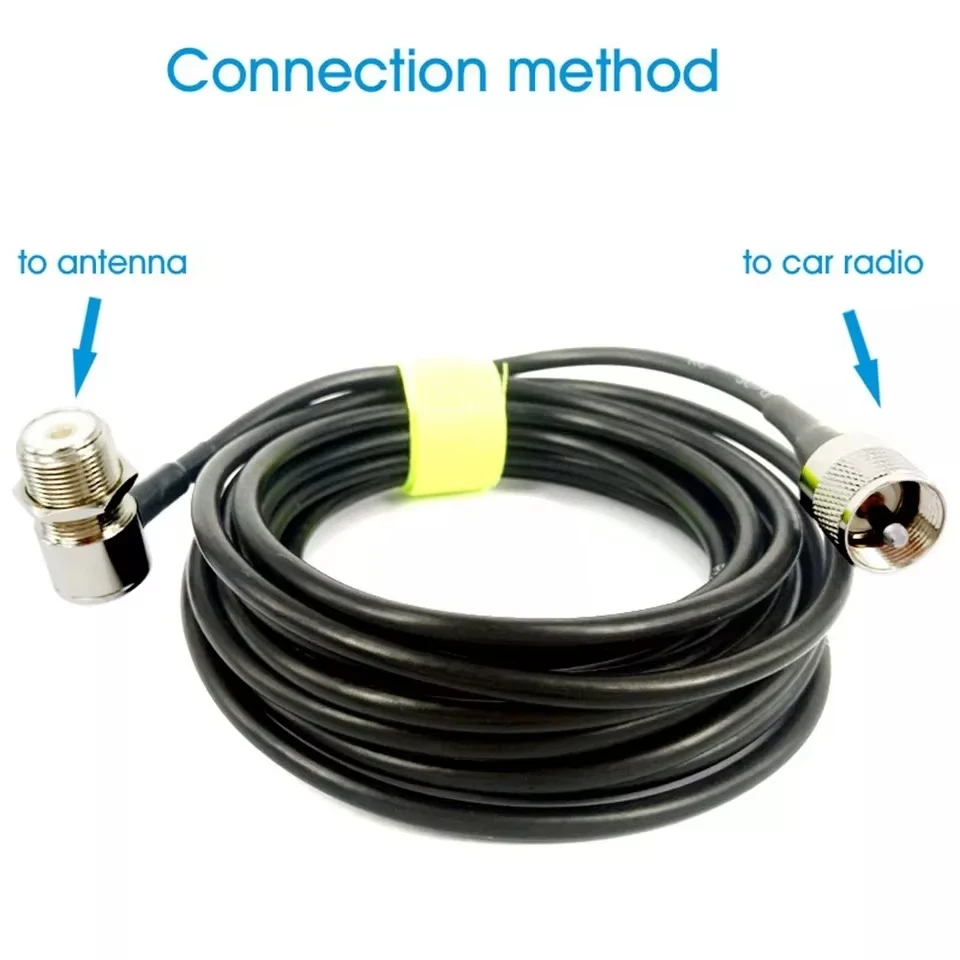 RB-400 Car Antenna Clip with 5 Meter Coaxial Extend Cable for MD-9600 KT-8900 Mobile Radio