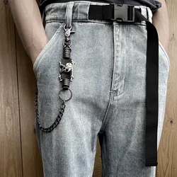 Hip hop punk skull metal casual wild pants chain wallet chain key chain men's waist DIY accessory