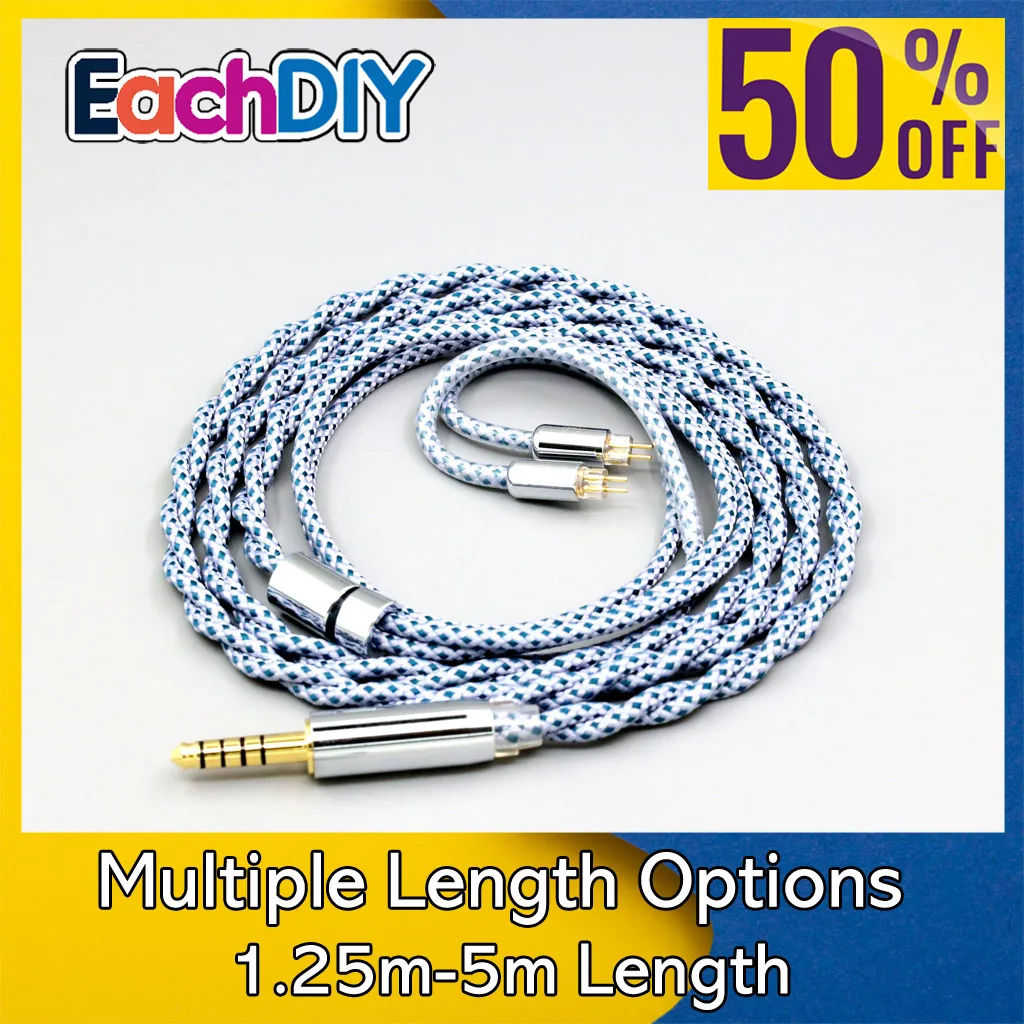 

99% Pure Silver Mix Graphene OCC Shielding Earphone Cable For Earsonics S-EM6 V2 S-EM9 VELVET V2 ES2 ES3 ES4 ES5 ES6 LN008629