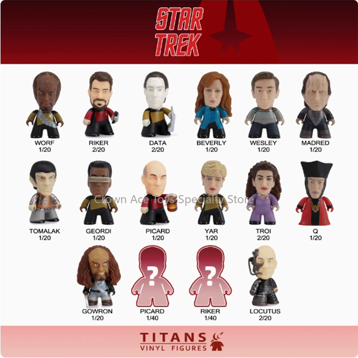 

In Stock Titans Star Trek Worf Riker Data Beverly Wesley Madred Tomalak Picard 3in Cute Action Figure Collectible Desktop Toys