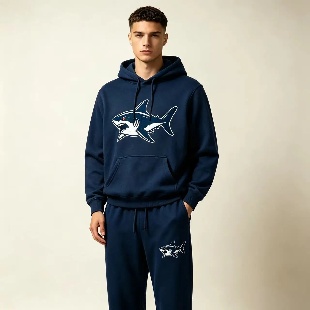 Unisex 2 Pieces Hoodie Sweatpants Set American Streetwear Racing Car Back Print Oversized Pullover Tracksuit Autumn Casual Outfi