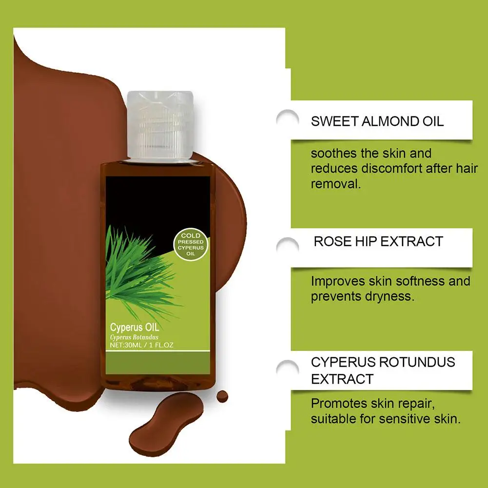 Cyperus Rotundus Essential Oil Pure Moisturizing Nourishing Reduce Redness Smoothing Repair Legs Arms Body Hair Removal Care Oil