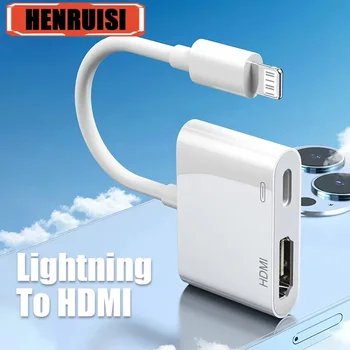Para relâmpago para hdmi-adaptador compatível hd 1080p cabo de projeção adaptador display conversor de vídeo conector de tela de sincronização de áudio