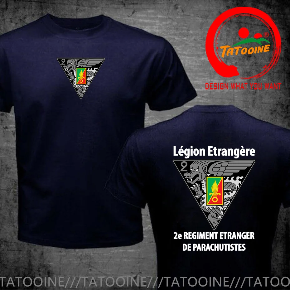 New French 2 REP Foreign Legion T Shirt Men Legion Etrangere Man T-Shirt Short Sleeve Casual Premium Cotton Tee Shirt Size S-6XL