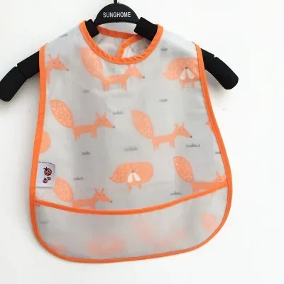 Baby Bibs 0-3 Y EVA Plastic Waterproof Kids Lunch Feeding Burp Cloth Boys Girls Cartoon Saliva Towel Newborn Printing Bibs Apron