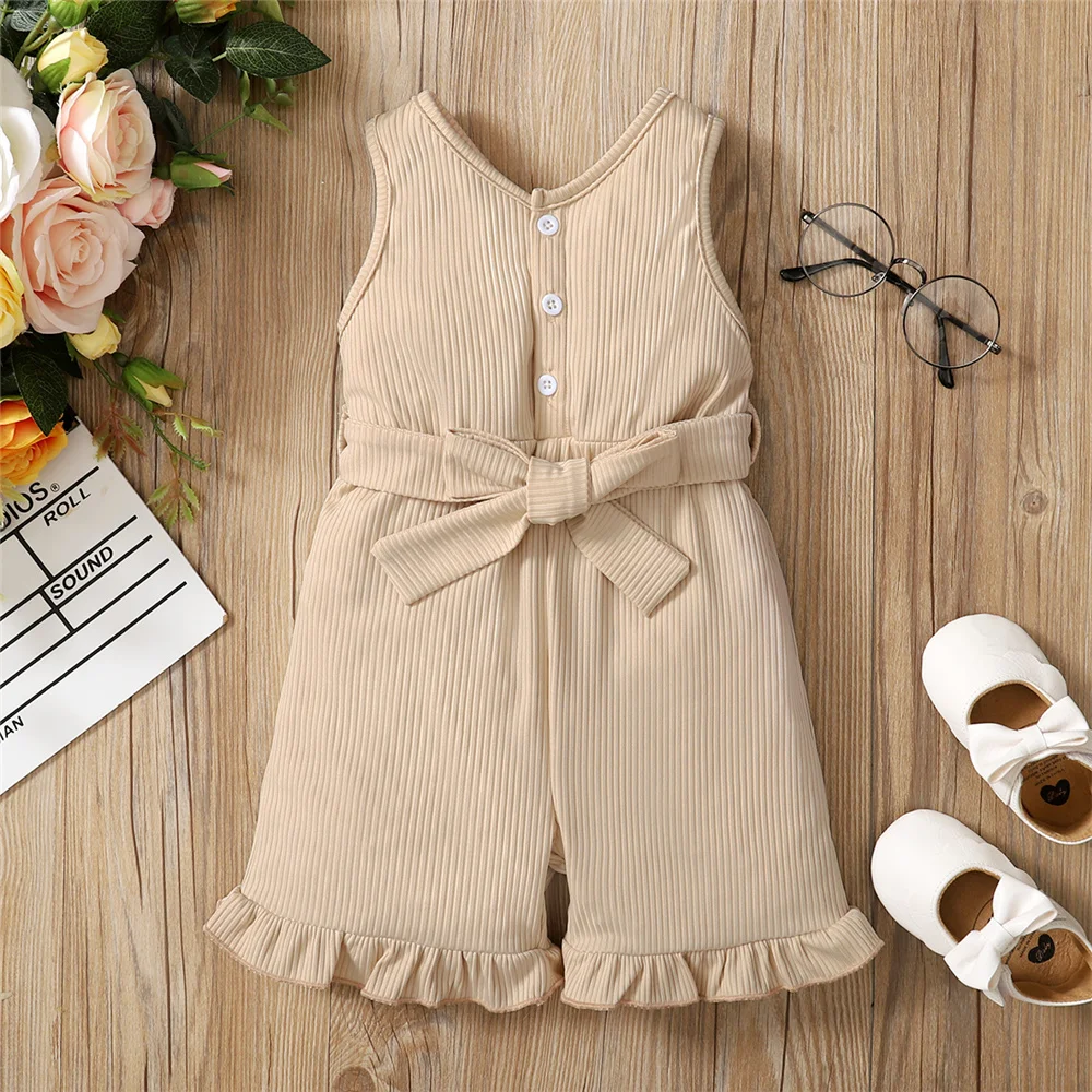 1-5 Years Toddler Baby Girl Clothes Sleeveless Bodysuit Summer Fashion Jumpsuit Infant Baby Costume Cute Kids Girl Outfit