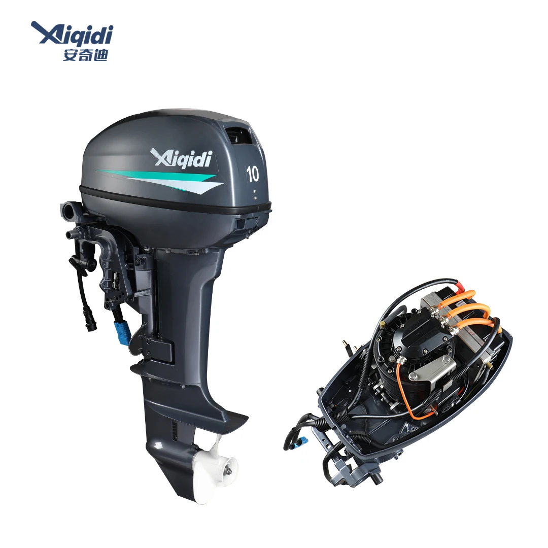 AIQIDI Hot Sale 72V 10HP Boat Motors Water Cooled Short/Long Shaft Motor E10 Electric Outboard Engine With Tiller Steering