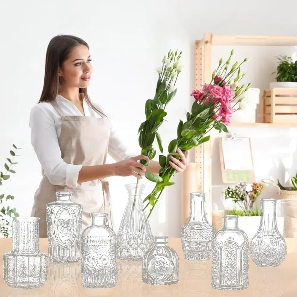 

#For Glass Bud Vase Set of 33 Pcs, Small Vases for Rustic Wedding Centerpieces, Mini Vases Bulk Home Table Flower Decor, Clear V