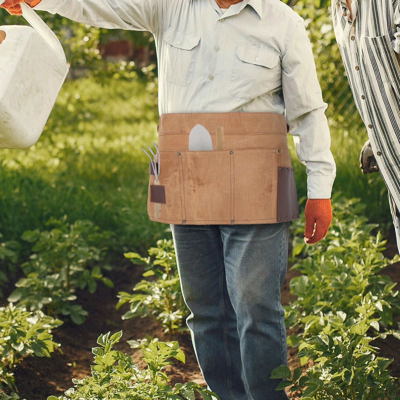 Tool Waist Pouch Canvas Durable Adjustable Belt Multiple Pockets For Gardening Woodworking Electrician Welding Carpenter