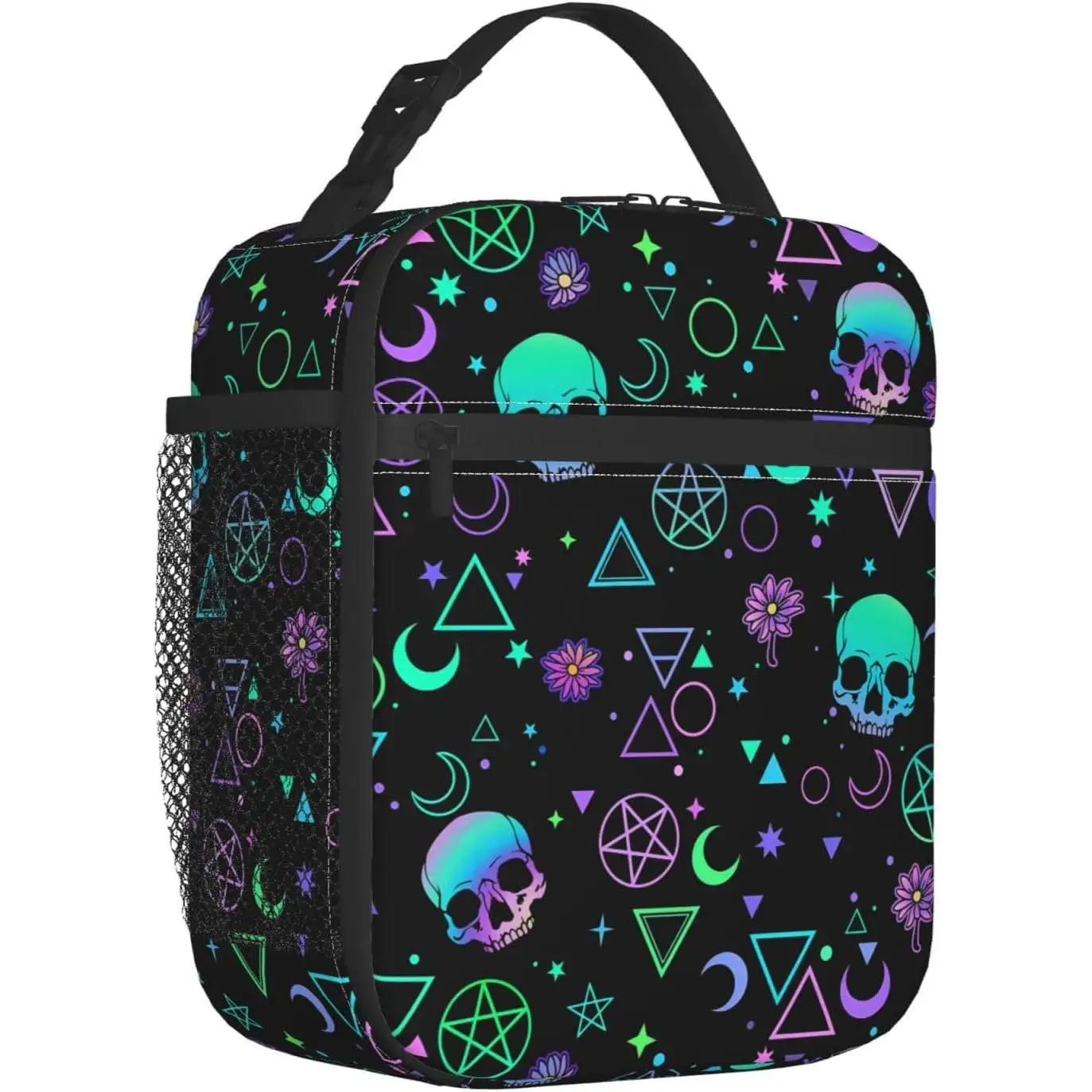

Портативная сумка для обеда в готическом стиле с черепом, изолированная коробка для завтрака, многоразовые сумки, ланчбокс для женщин и мужчин, работа, пикник, кемпинг