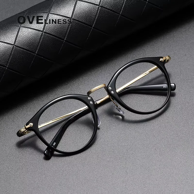 

Vintage Titanium Eyeglasses Frame Men Myopia Optical Prescription Glasses Frame Women Retro 2025 New Korea Luxury Brand Eyewear