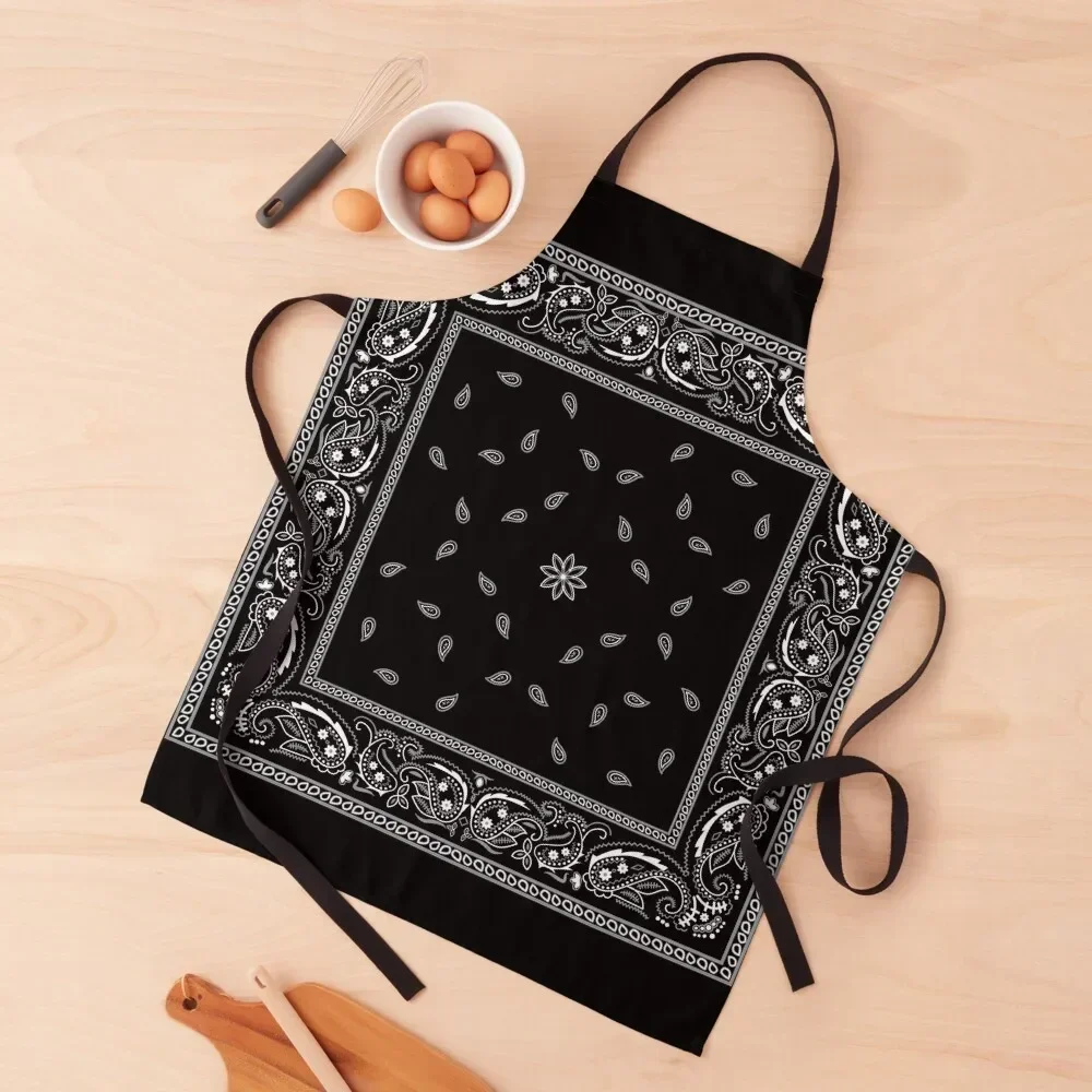 

Black Bandana Apron Teacher Chef Accessory Costume Waiter Apron