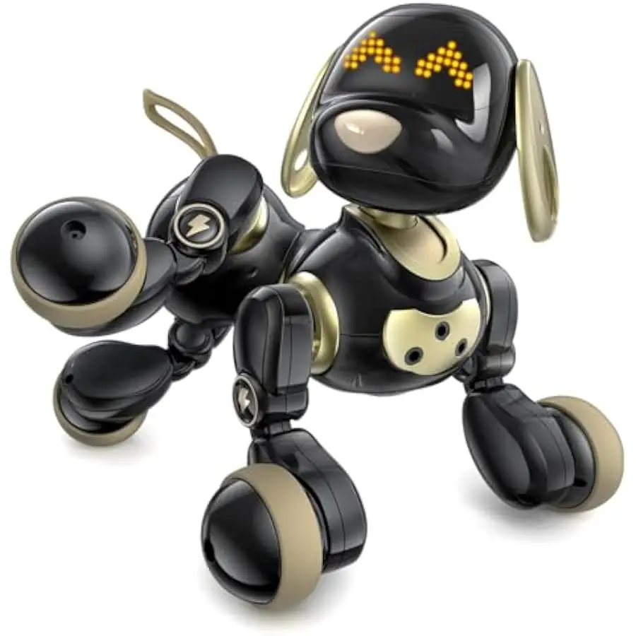 Ruko 18011 Robot Dog Toy, Smart Interactive Puppy with 30+ LED Faces, Remote & Gesture Control, Programmable Electronic Pet for