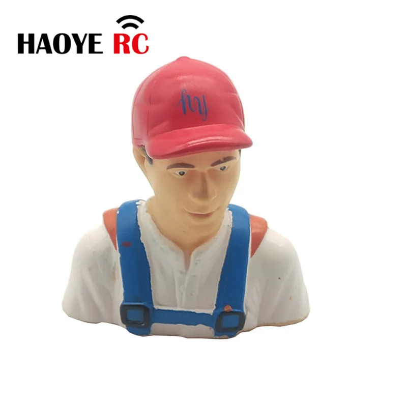 Haoye 1 Pc 1/6 Scale Worker Pilots Figures With Red Hat Toy Model For RC Plane Accessories Hobby Color  White