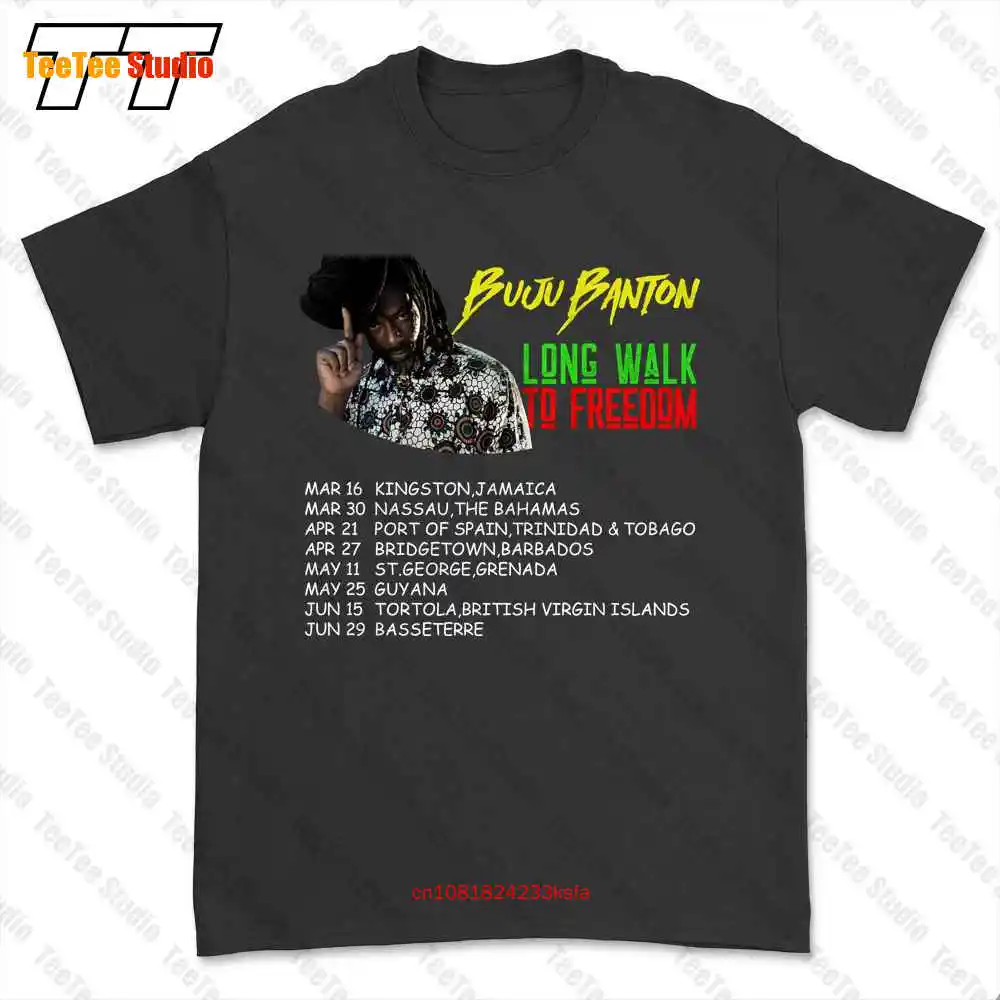 Buju Banton Dj Reggae Long Walk To Freedom Tour T-shirt Tee BKKB