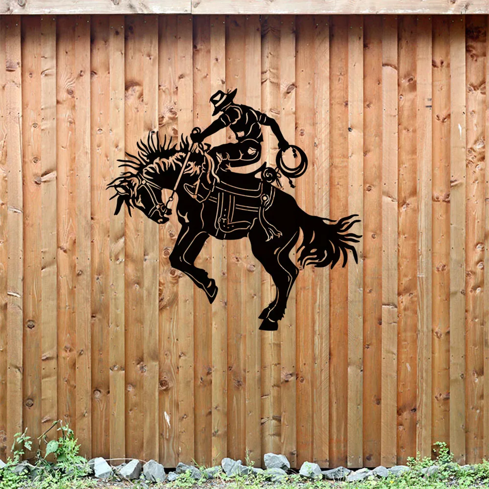Modern Bronc Rider Metal Wall Art for Wildlife Horse Lovers and Farmhouse Decor,Home Decor, Wall Decor Metal Wall Hanging