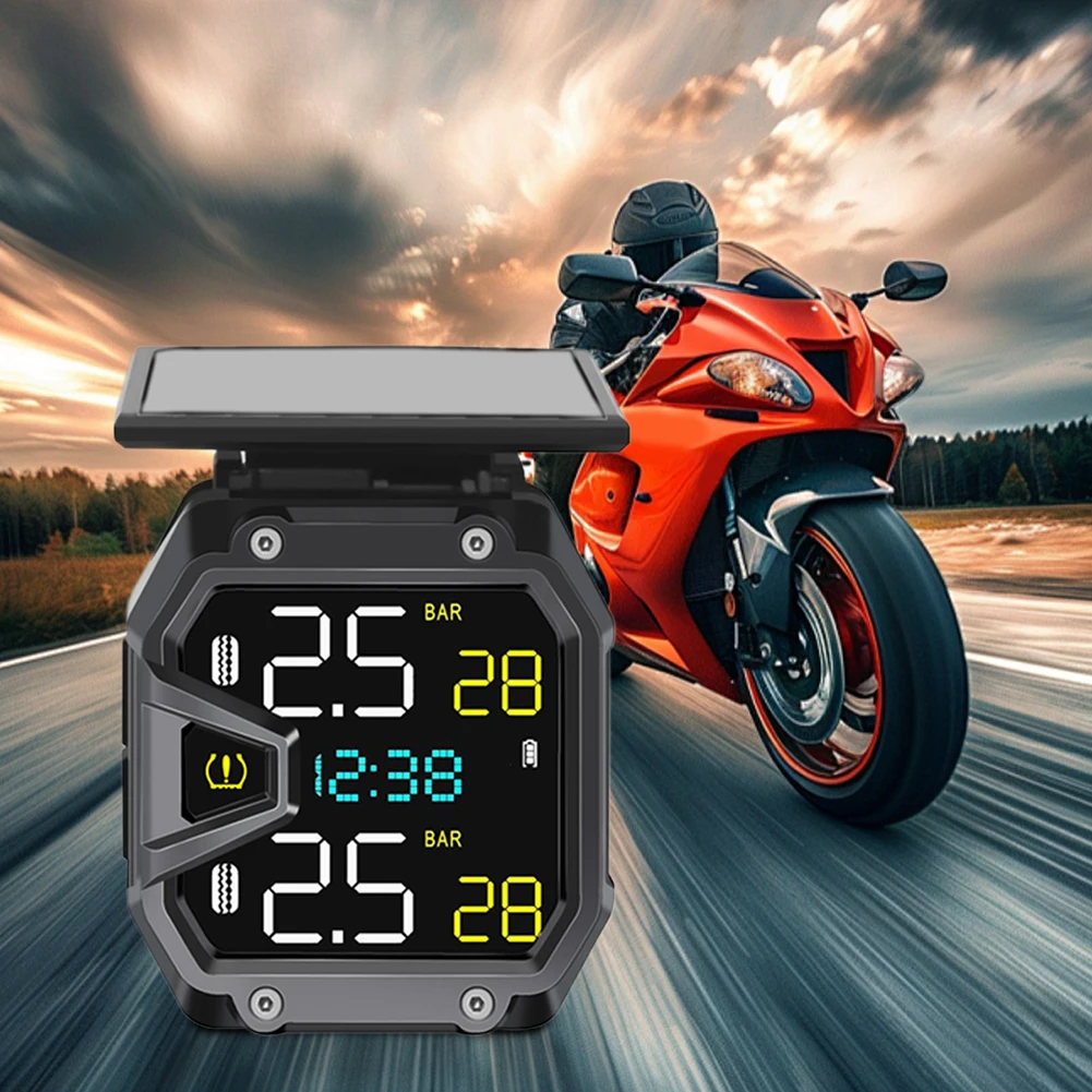 เซ็นเซอร์ความดันอากาศรถจักรยานยนต์แบบเรียลไทม์ TPMS ไร้สาย สำหรับตรวจวัดแรงดันลมยาง สำหรับกิจกรรมกีฬาปั่นจักรยานกลางแจ้ง