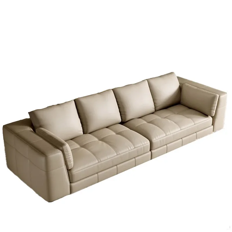 

Leather, sofa, living room, Italian, minimalist, light luxury, small apartment, first floor, cowhide, sofa