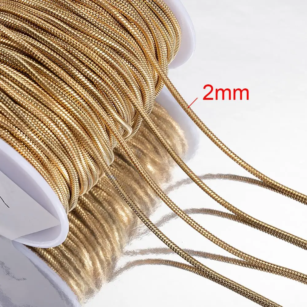 2meters 2mm Stainless Steel Snake Chains for Necklace Bracelet Jewelry Making DIY Findings Components Wholesale Supplies