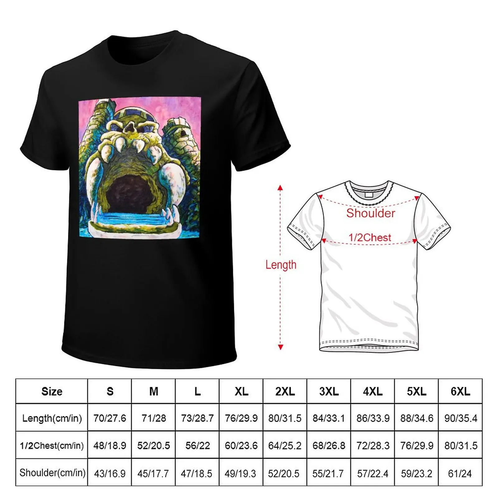 Castle Grayskull watercolor painting T-Shirt boys whites summer tops plain t shirts men