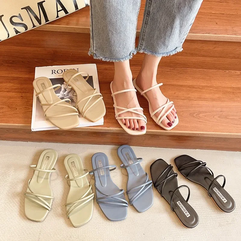 2023 women Slippers Female Shoes Woman Beach Ladies Slides Flats Shoes Home House Slipper Outdoor Footwear Sandals Flip Flops