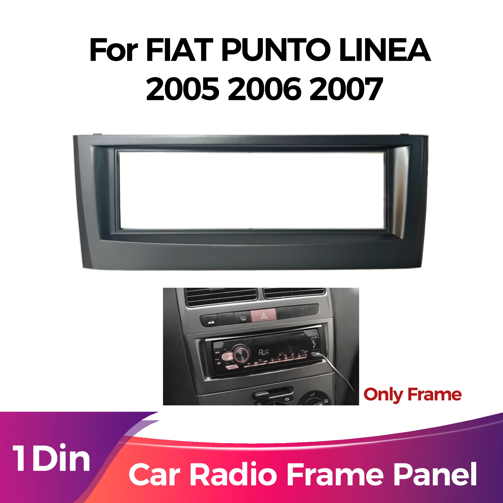 1Din Car Radio Fascia Frame For FIAT PUNTO LINEA 2005 2006 2007 Stereo Dash CD Trim Installation Single  Din Frame Kit Panel