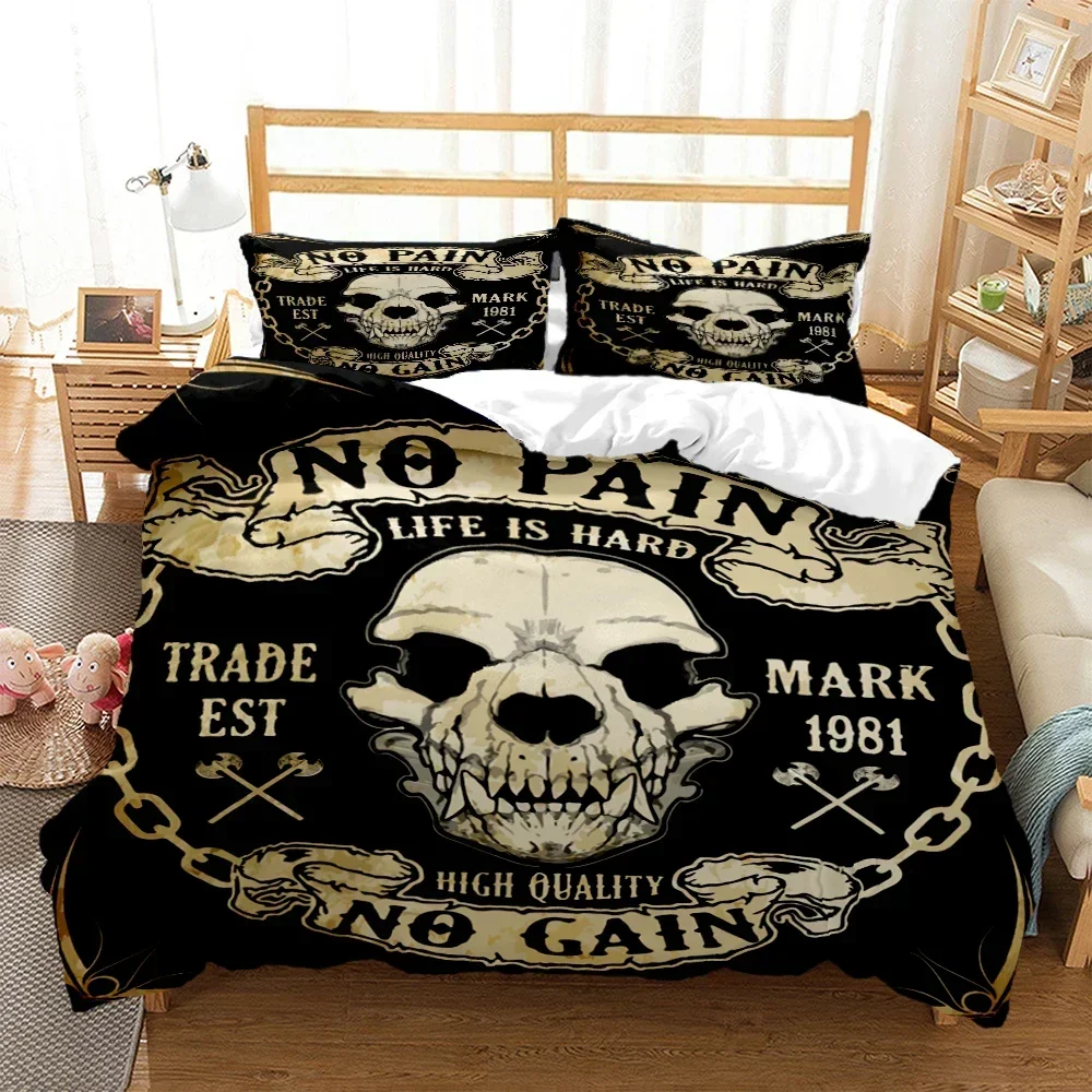 

skull Art HD Print Comfortable Duvet Quilt Cover Pillowcase Bedding Set Children Bedroom Decoration Home Textile