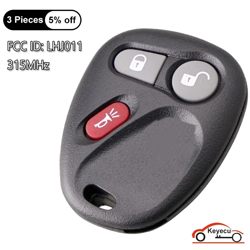 

KEYECU 4 Buttons 315MHz for Cadillac Escalade 2003 2004 2005 2006 for Chevrolet Auto Keyless Entry Remote Key Fob FCC ID: LHJ011