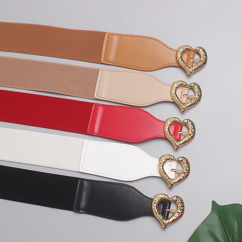 Женский эластичный пояс, модные платья, украшенные сердцем, пиджаки, универсальные аксессуары на талию, притянутая талия, широкая талия.
