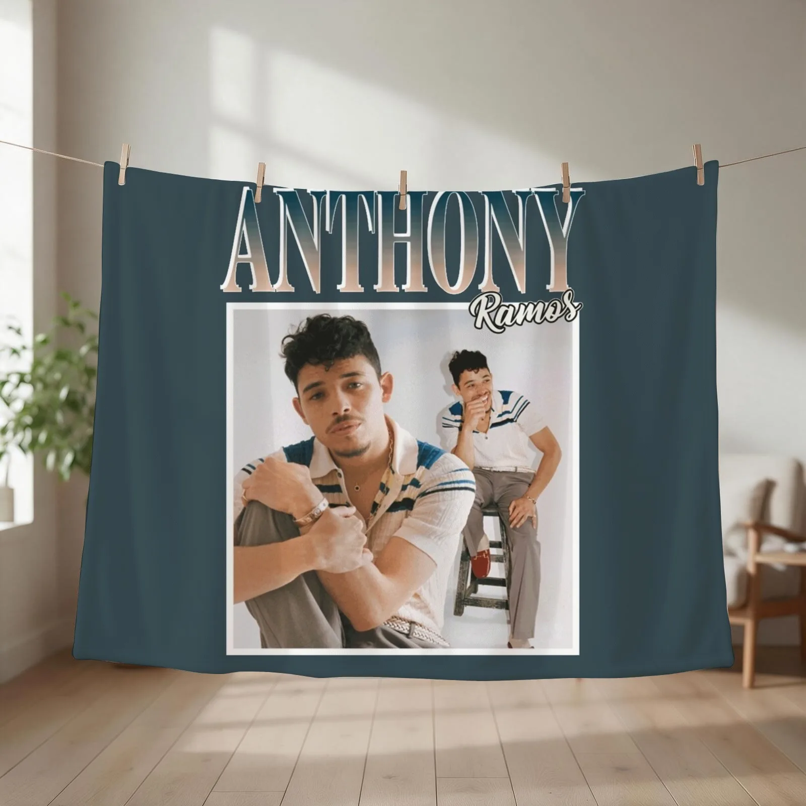 Anthony Ramos Throw Blanket couch cozy soft plush fuzzy picnic outdoor blanket