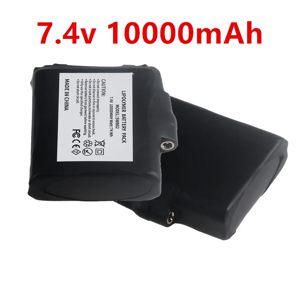 7.4V 10000mAh rechargeable lithium polymer battery for heating gloves, socks, heated jackets, vests, and electric gloves