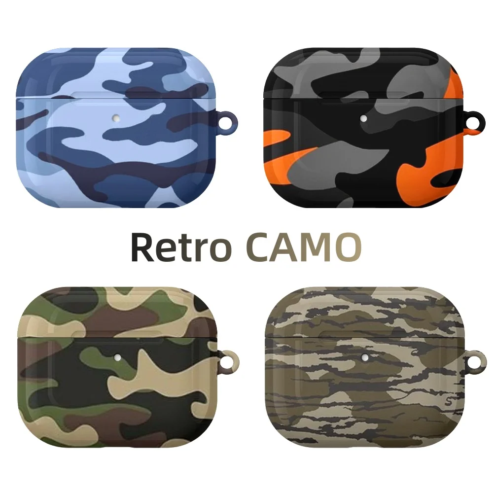 Retro CAMO Chic Pattern Case Suitable for AirPods4 Pro3 Pro Hard Glossy Protective Case,Holiday Gifts for Friends Family