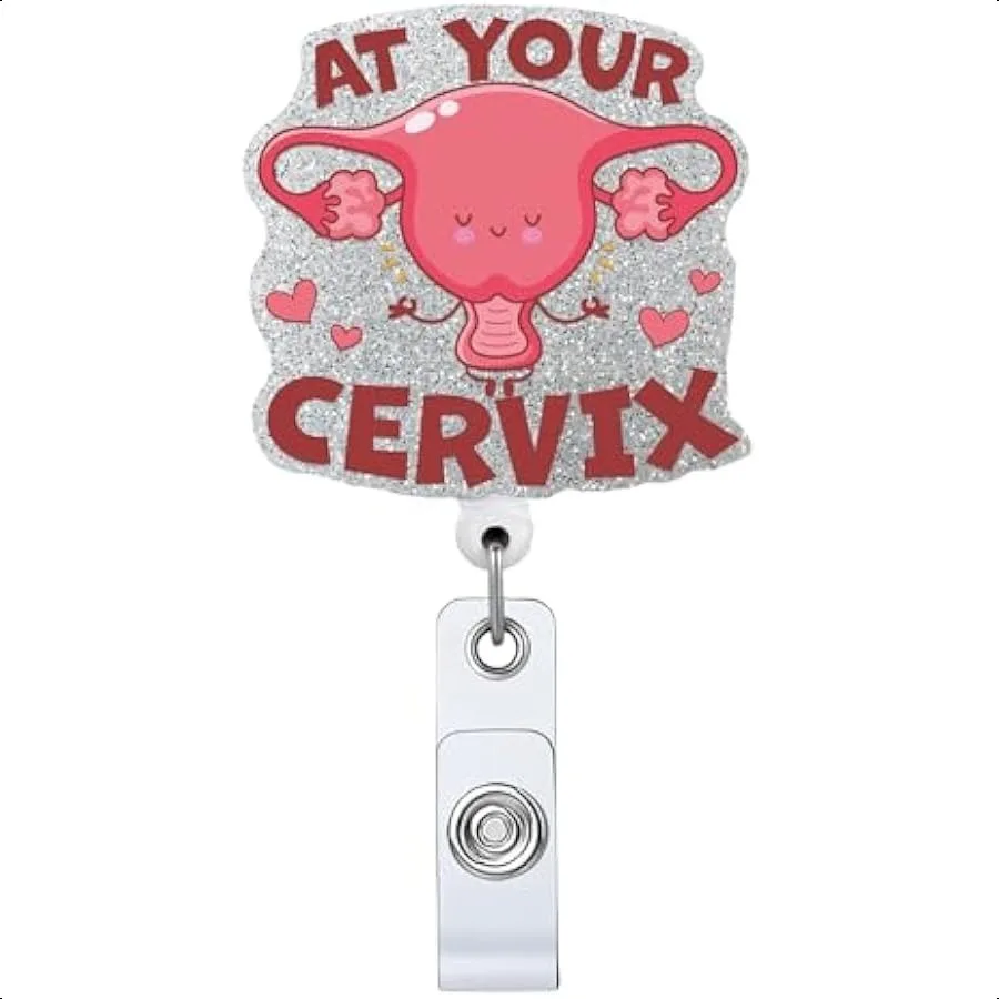 

at Your Cervix Retractable Badge Reel with ID Clip Name Tag Card Gift for s Office Worker Medical Student Alligator Clip