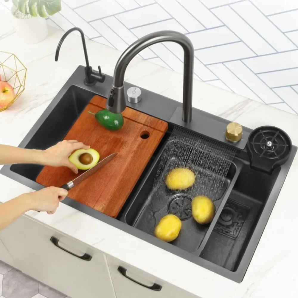 Multifunction Kitchen Sink Drainer Topmount Workstation Kitchen Sink With Accessories Useful Things Dish Sinks Item Washers Home