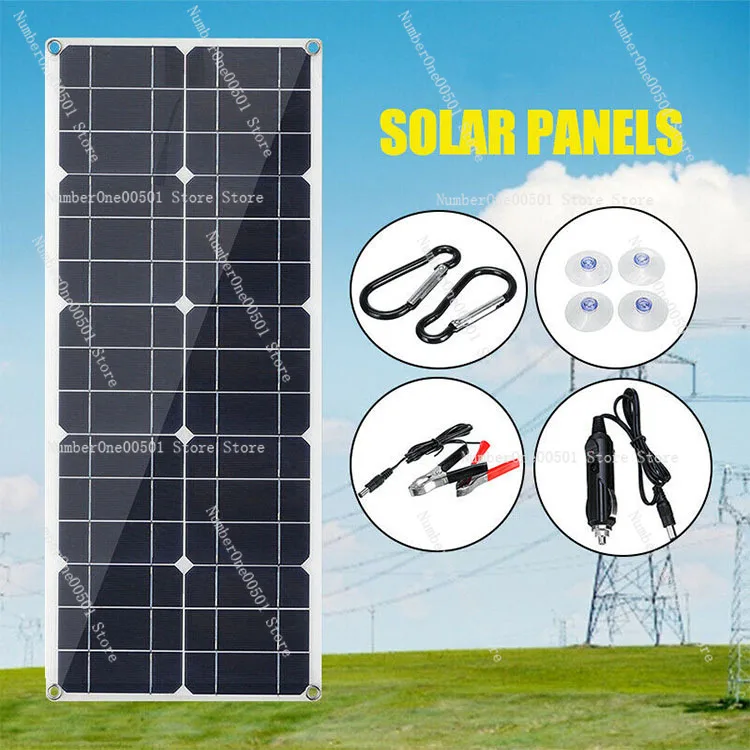 Lightweight Portable Monocrystalline 30W Solar Panel Dual USB Flexible Panel Car Yacht Home Solar Photovoltaic Panel