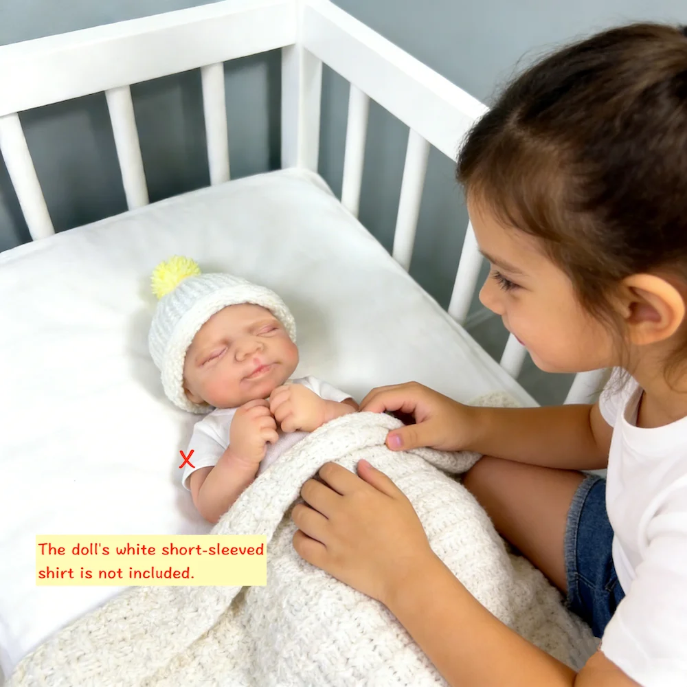 13 Inch All Solid Silicone Reborn Baby Doll Named Pascale Girl Flexible Elastic Soft Adorable Doll Toy Birthday Christmas Gift