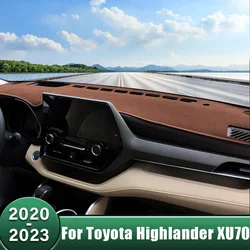 Car Dashboard Cover Sun Shade Mats Avoid Light Pads Anti-UV Case For Toyota Highlander XU70 Kluger Hybrid 2020 2021 2022 2023