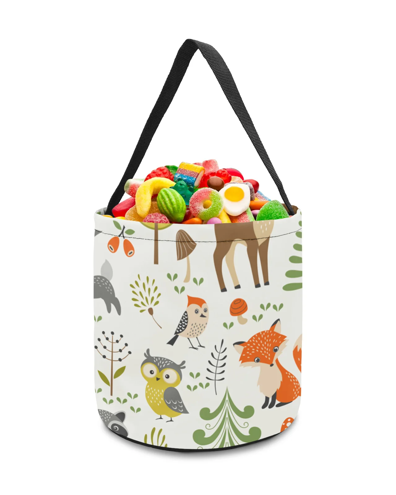 Forest Cartoon Animals World Fox Bunny Owl Decor Toys Storage Basket Candy Bag Gifts For Kids Tote Cloth Bag Party Favor Bags