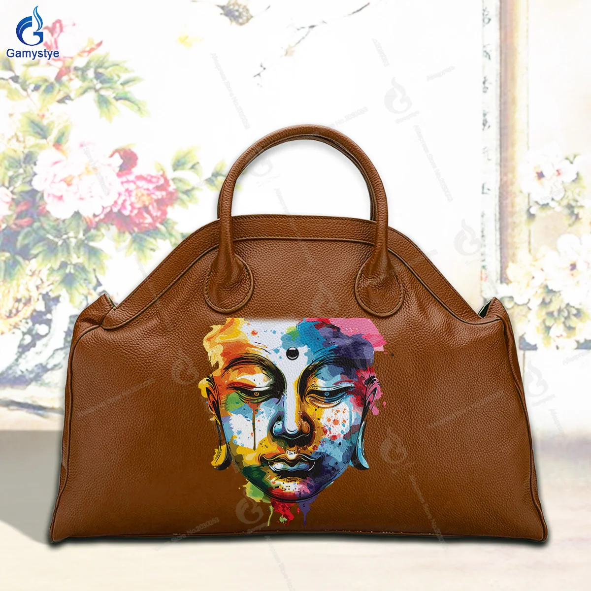 

Printed Customize Art Slender eyes Bags Women'S Shoulder Bags Purses Shopper Handbag Crossbody Bags 100% Real Cowhide Leather