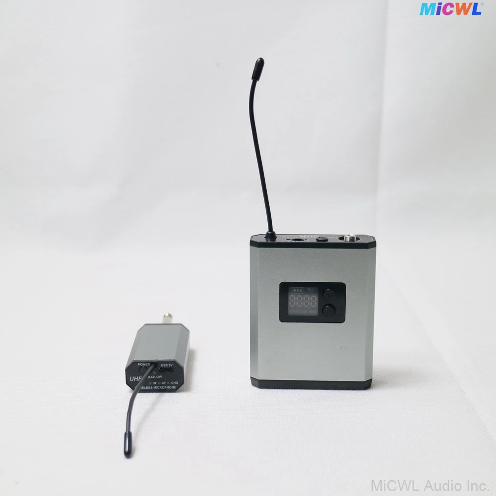 Перезаряжаемая батарея от 1 до 1, беспроводной зажим для галстука с петлей, микрофон, поясная сумка, передатчик, приемник